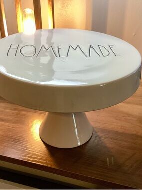 Rae Dunn White “Homemade” Pedestal Cake Platter